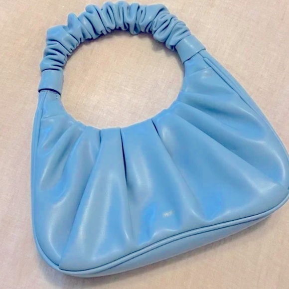 JW Pei Ruched Hobo Structured Handbag in Light Blue NWOT - Picture 1 of 9